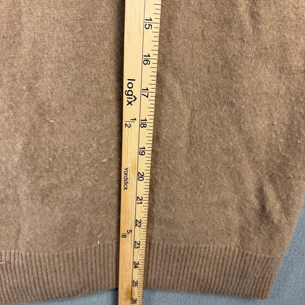 Banana Republic Mens 100% Cashmere Crew Neck Sweater Tan Beige Large Long Sleeve